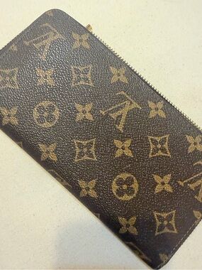 Louis Vuitton Monogram Brown and Gold Zip Wallet